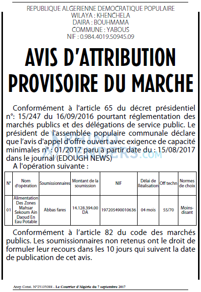 Le Courrier d'Algerie