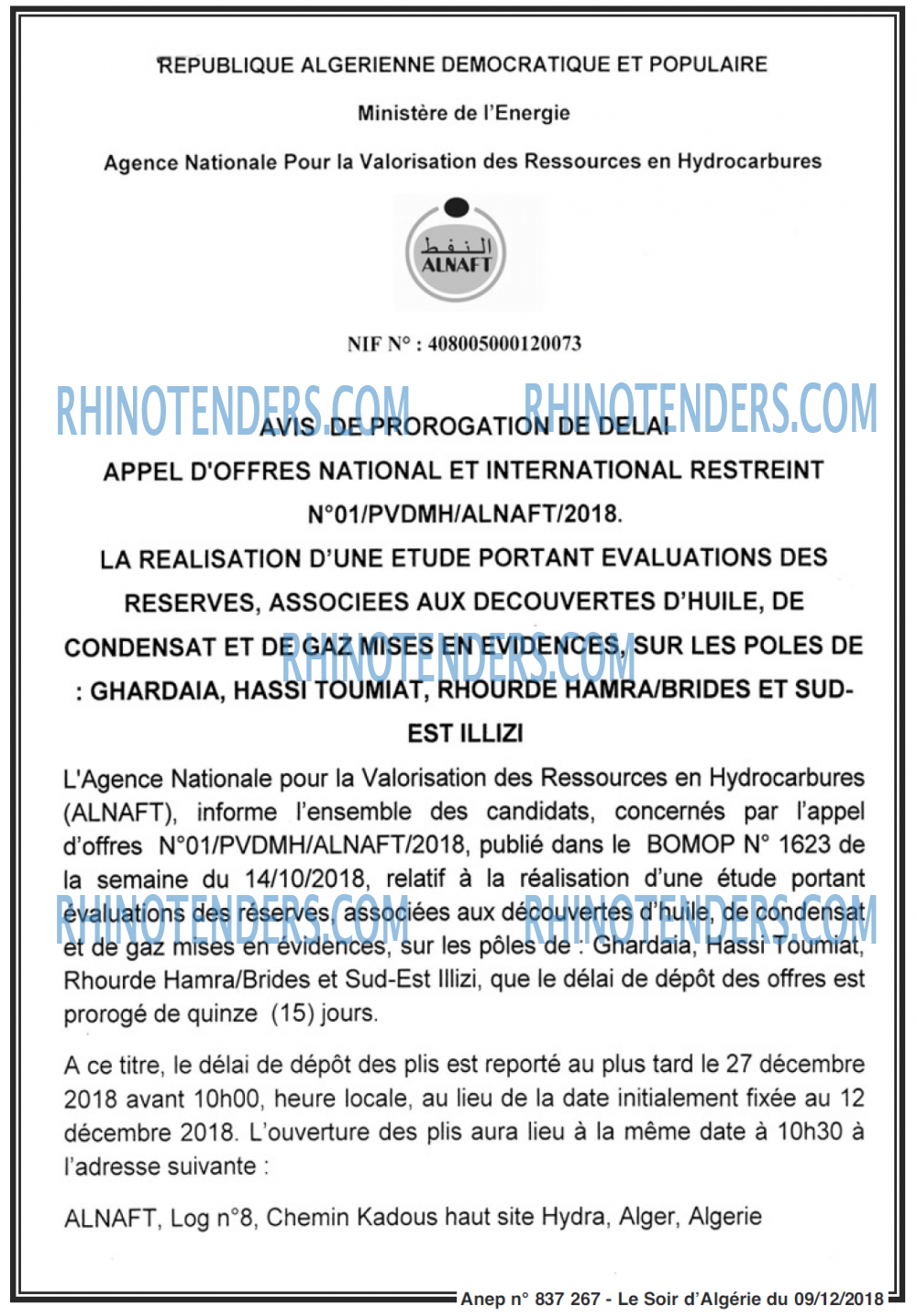LE SOIR D'ALGERIE