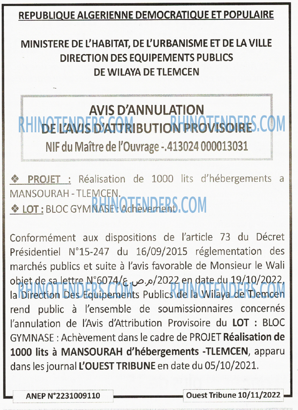 ouest TRIBUNE