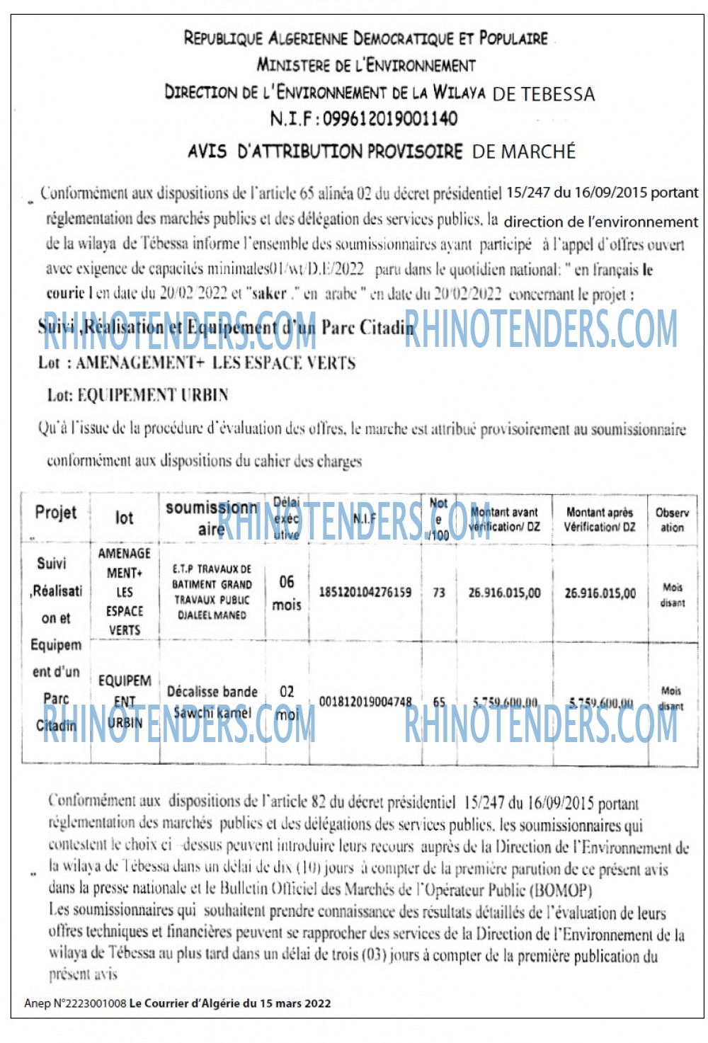 Le Courrier d'Algerie