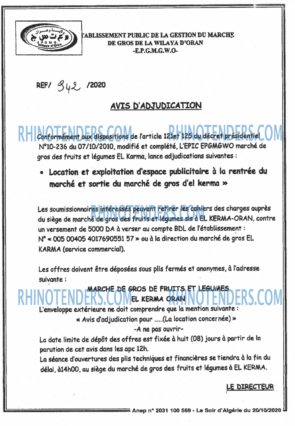 LE SOIR D'ALGERIE