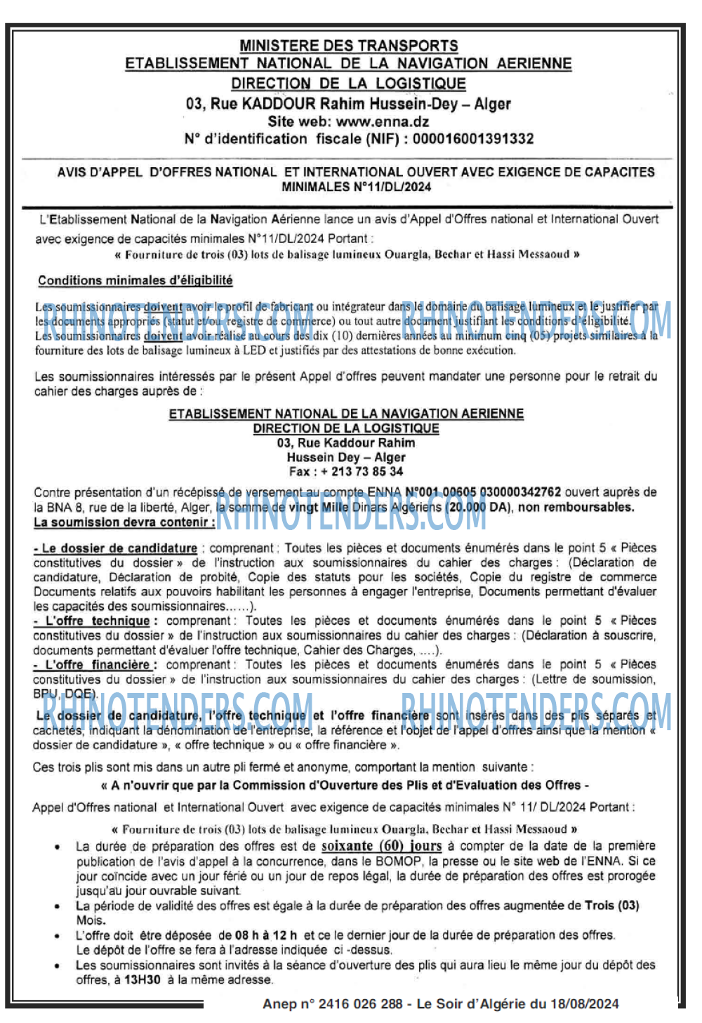 LE SOIR D'ALGERIE