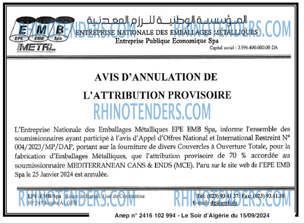 LE SOIR D'ALGERIE