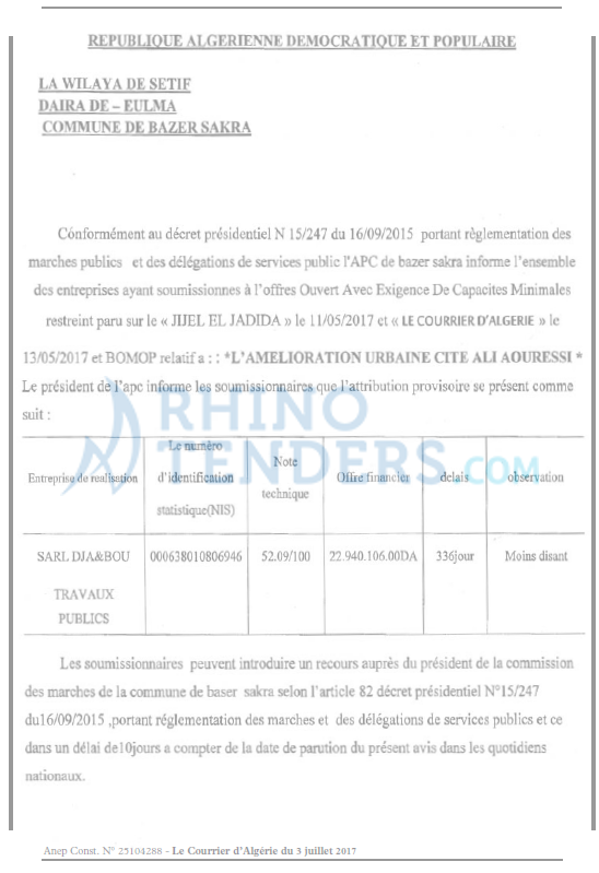 Le Courrier d'Algerie