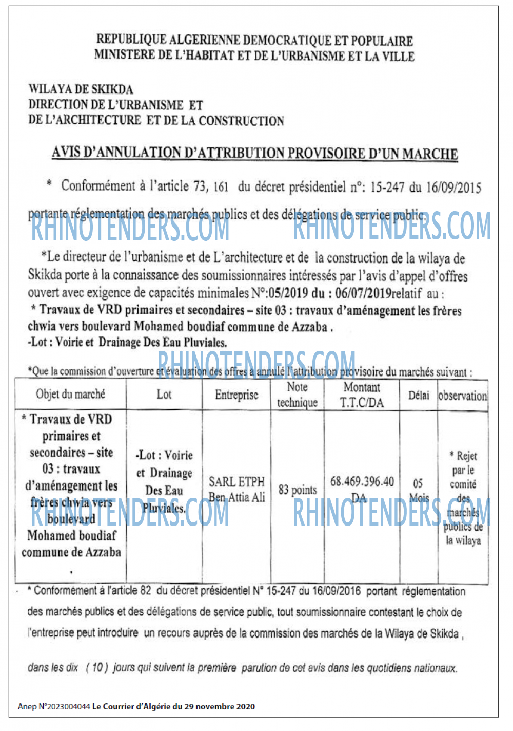 Le Courrier d'Algerie
