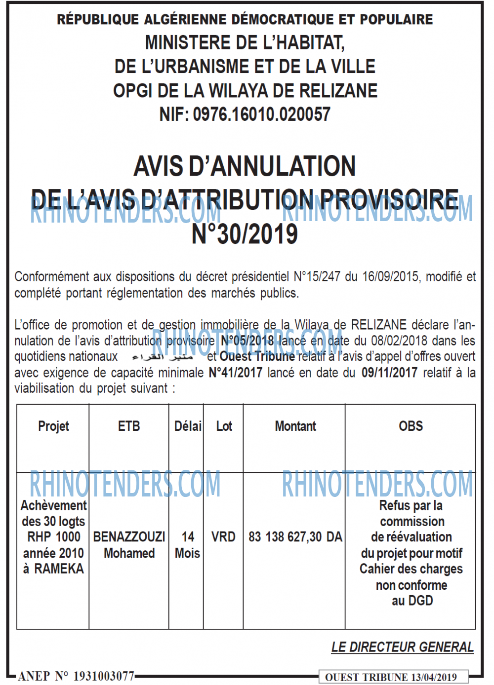 ouest TRIBUNE