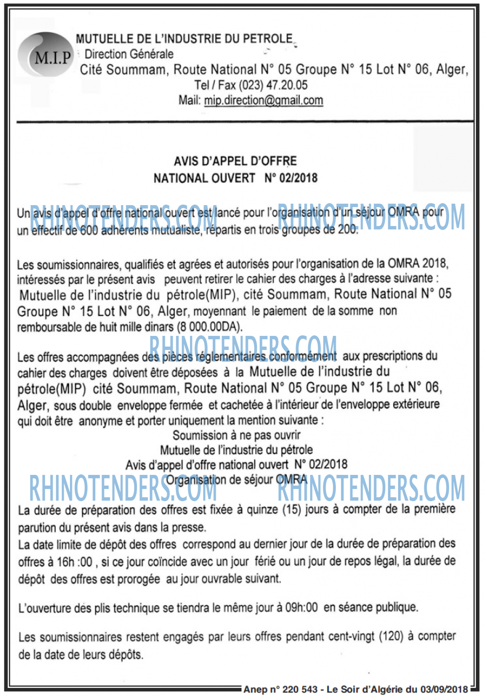 LE SOIR D'ALGERIE