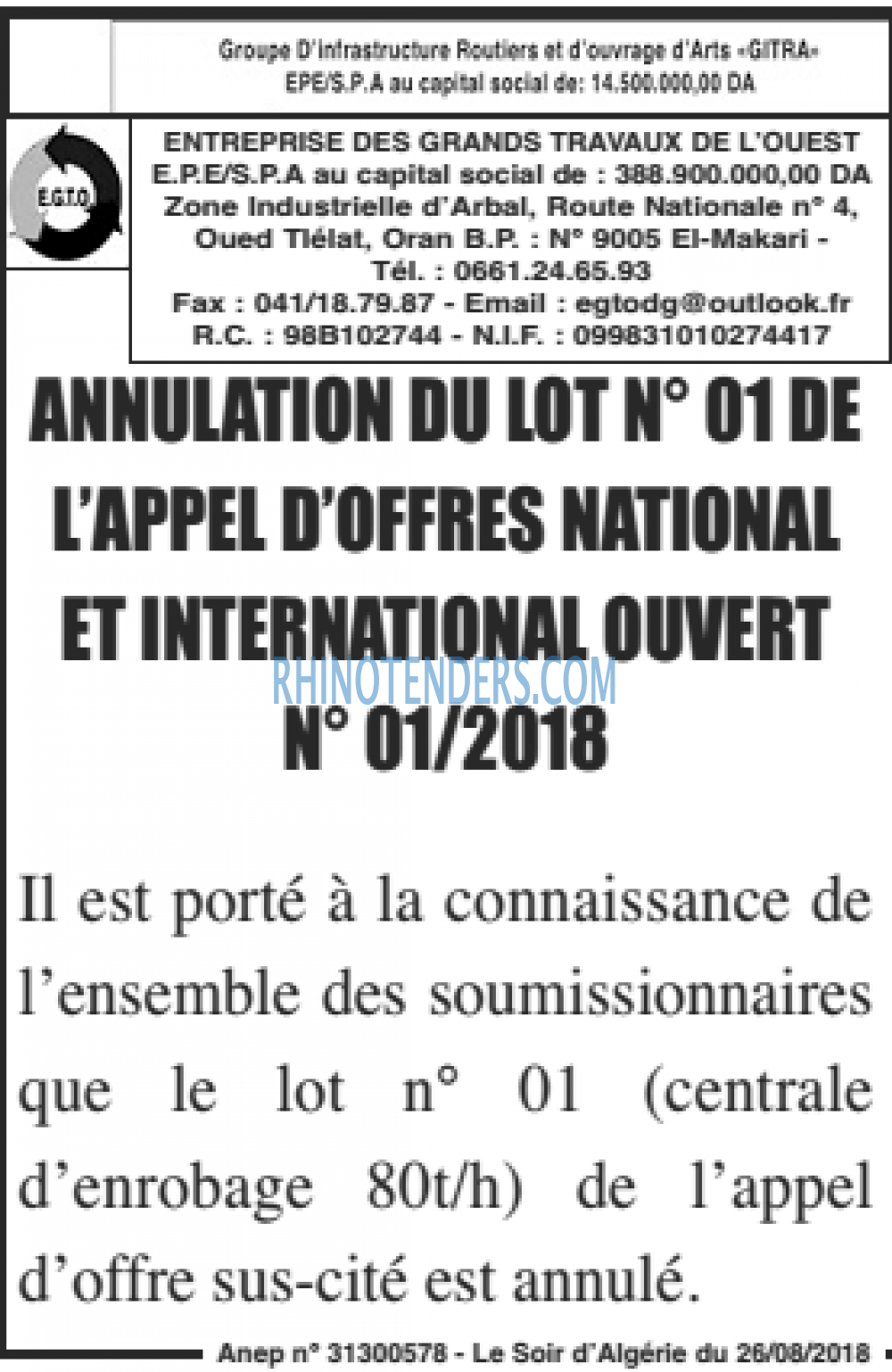 LE SOIR D'ALGERIE
