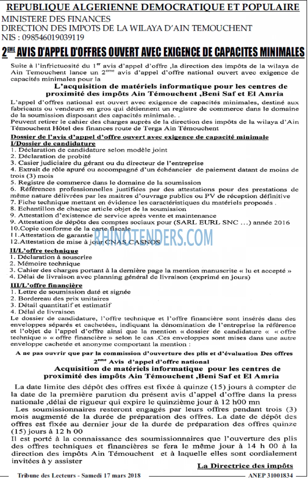 TRIBUNE DES LECTEURS