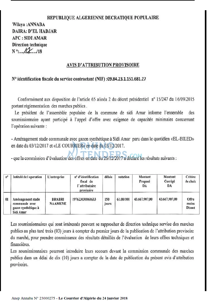 Le Courrier d'Algerie