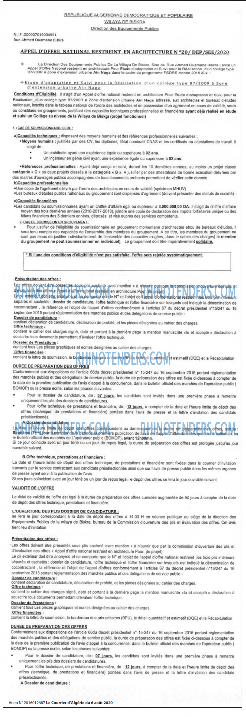 Le Courrier d'Algerie