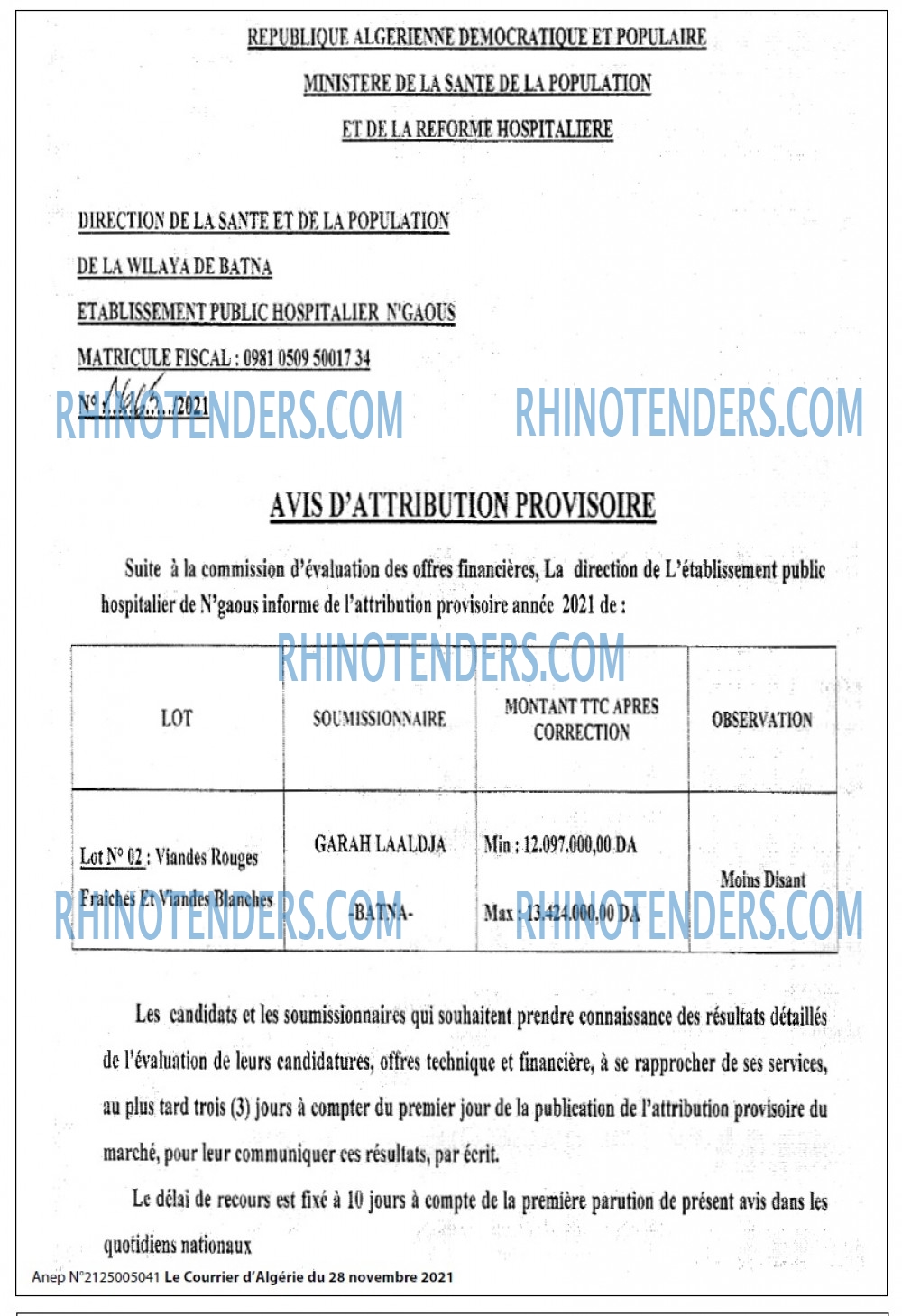 Le Courrier d'Algerie