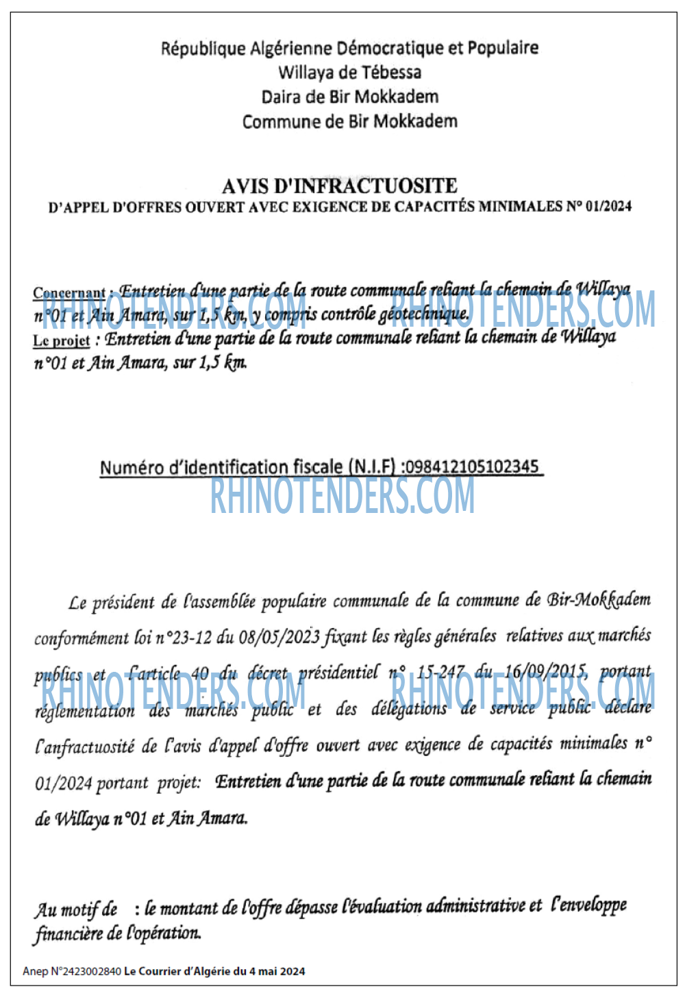 Le Courrier d'Algerie