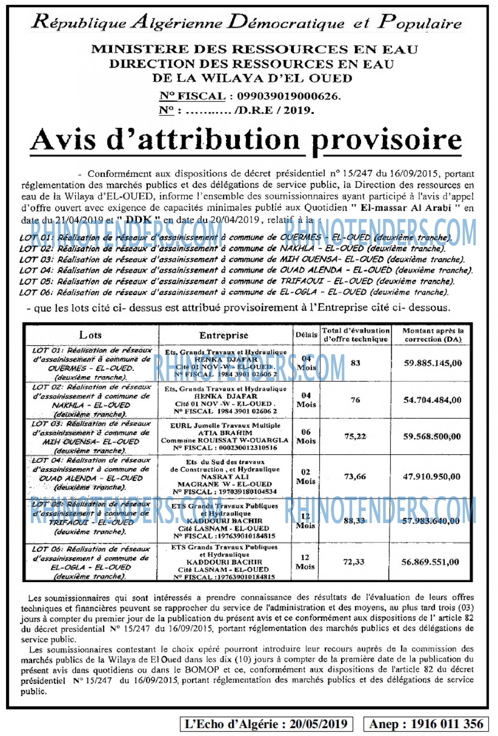 L'ECHO D'ALGERIE