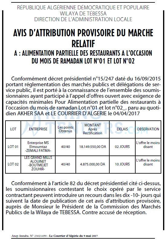 Le Courrier d'Algerie
