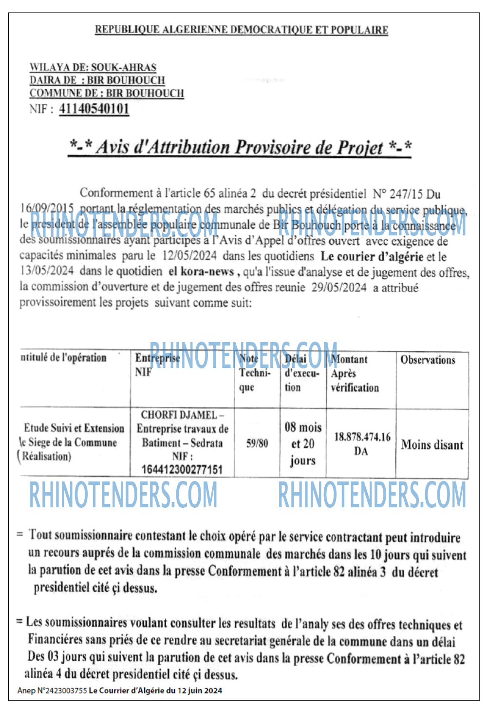 Le Courrier d'Algerie
