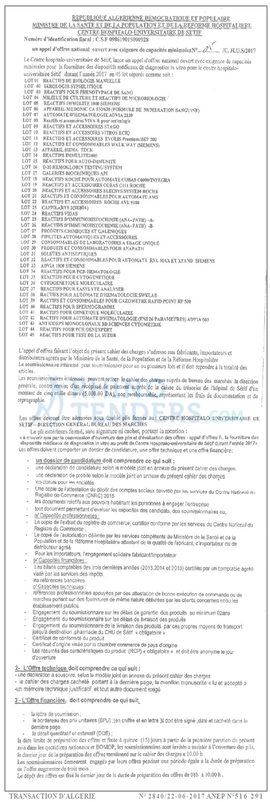 TRANSACTION D'ALGERIE