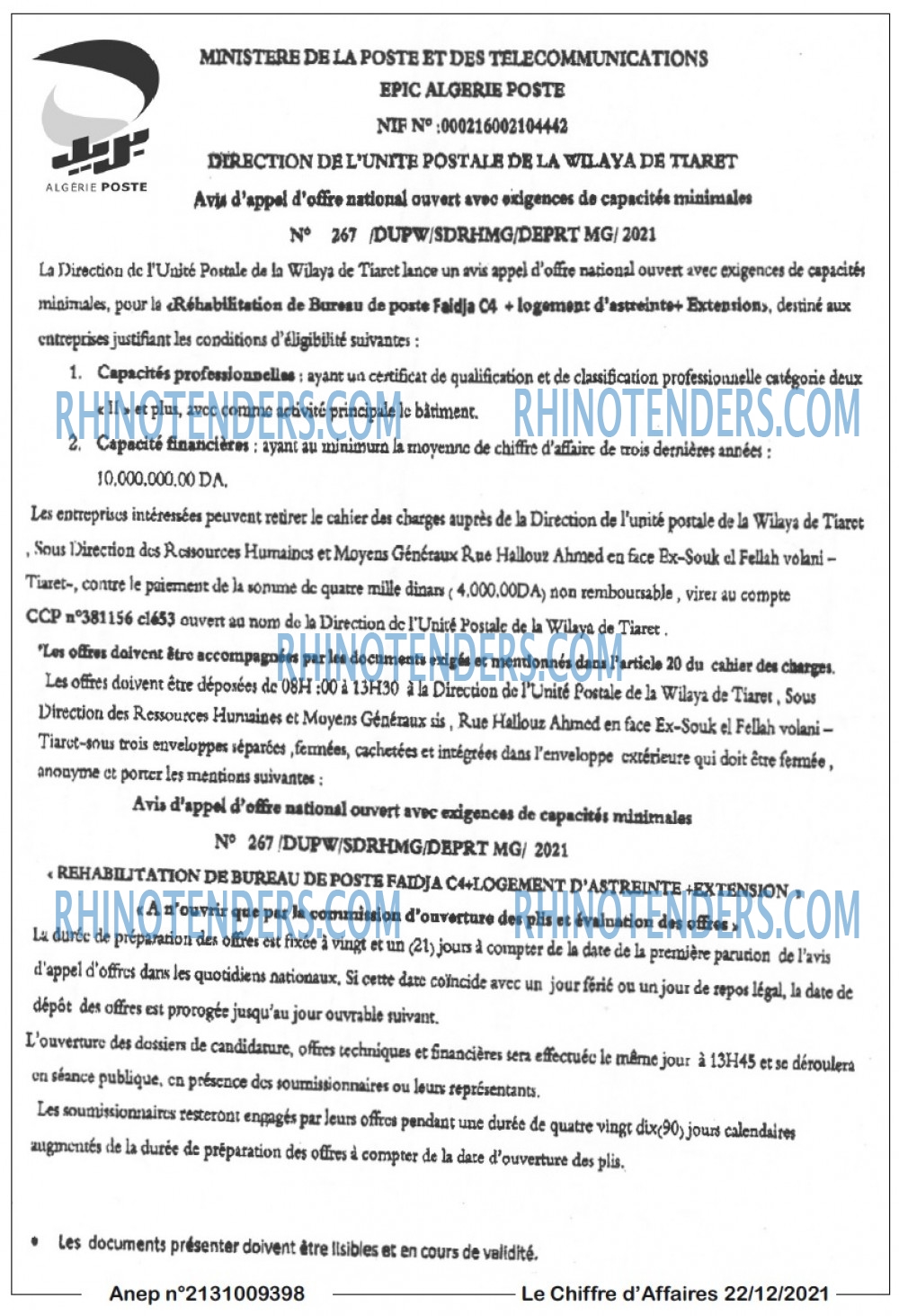 Le Chiffre d'Affaires