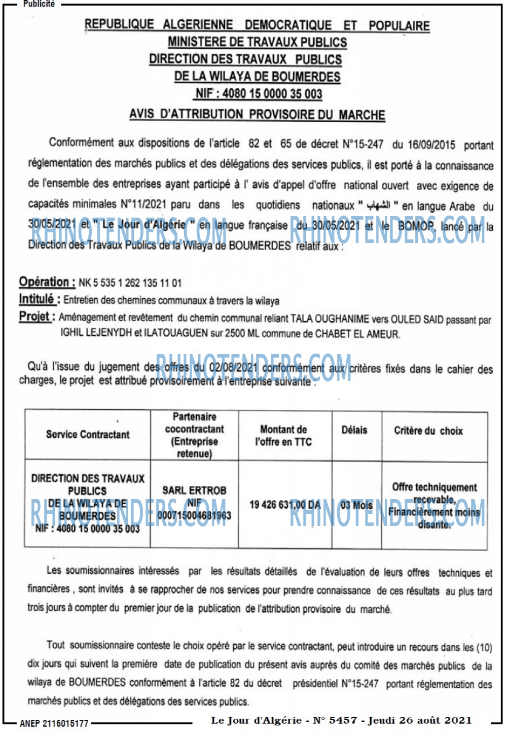 Le Jour d'Algérie