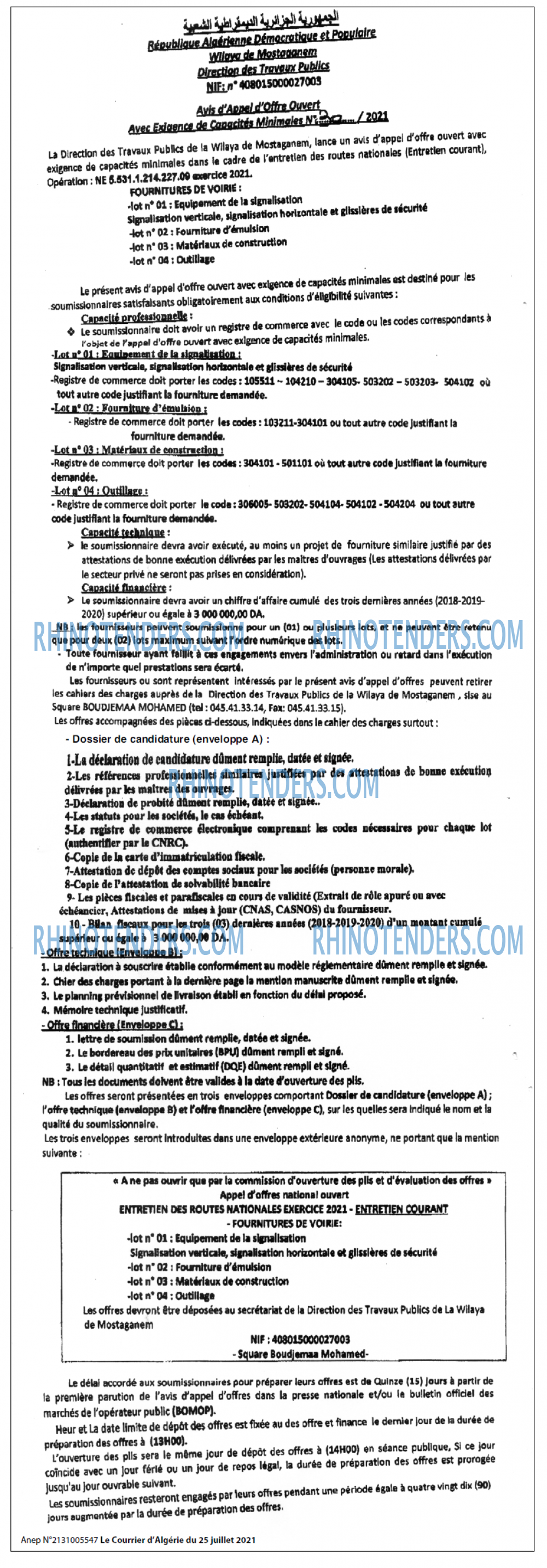 Le Courrier d'Algerie