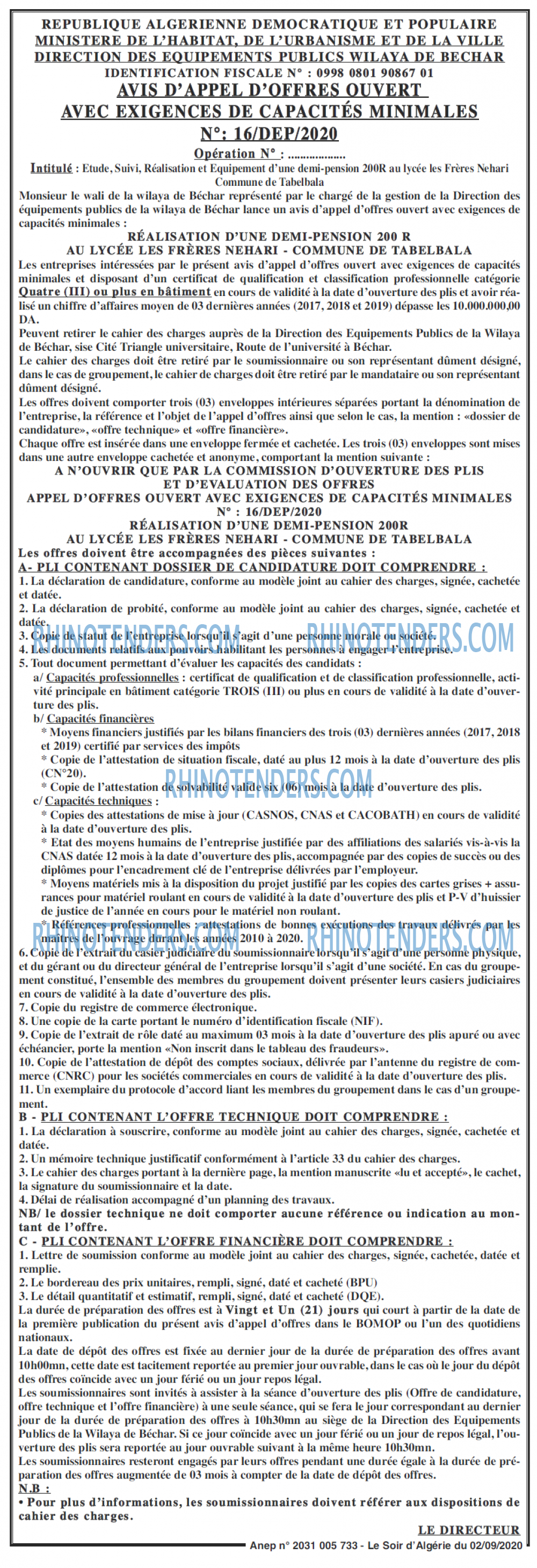 LE SOIR D'ALGERIE