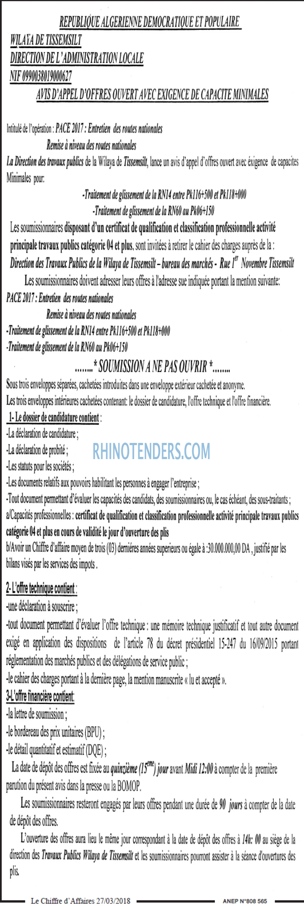 Le Chiffre d'Affaires