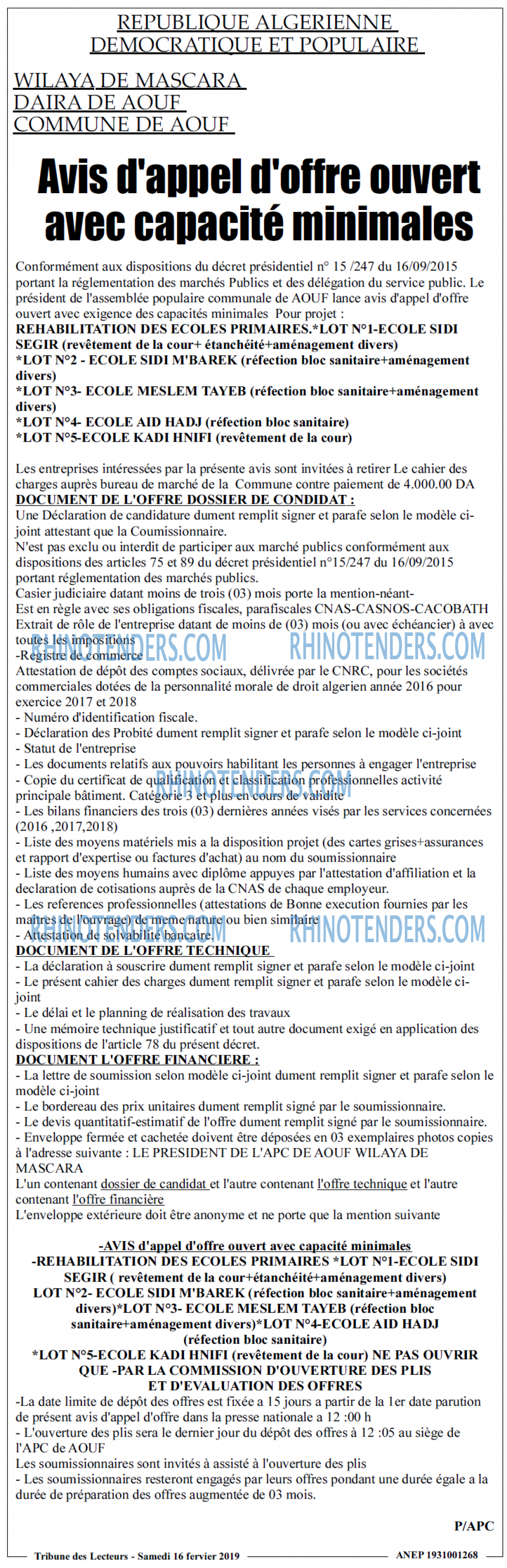 TRIBUNE DES LECTEURS