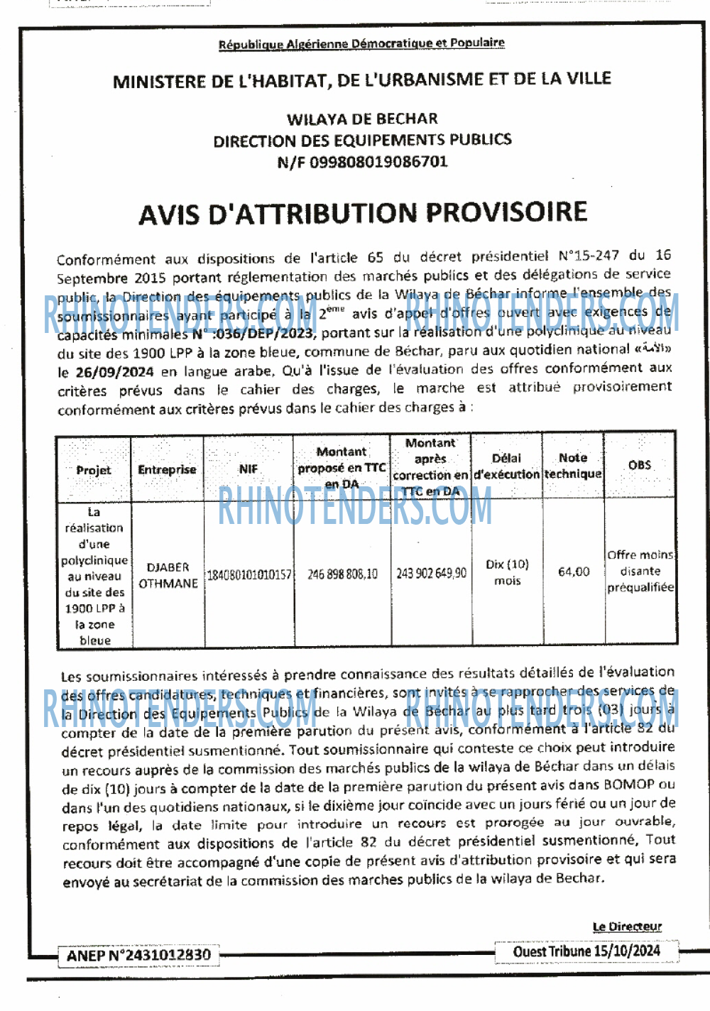 ouest TRIBUNE