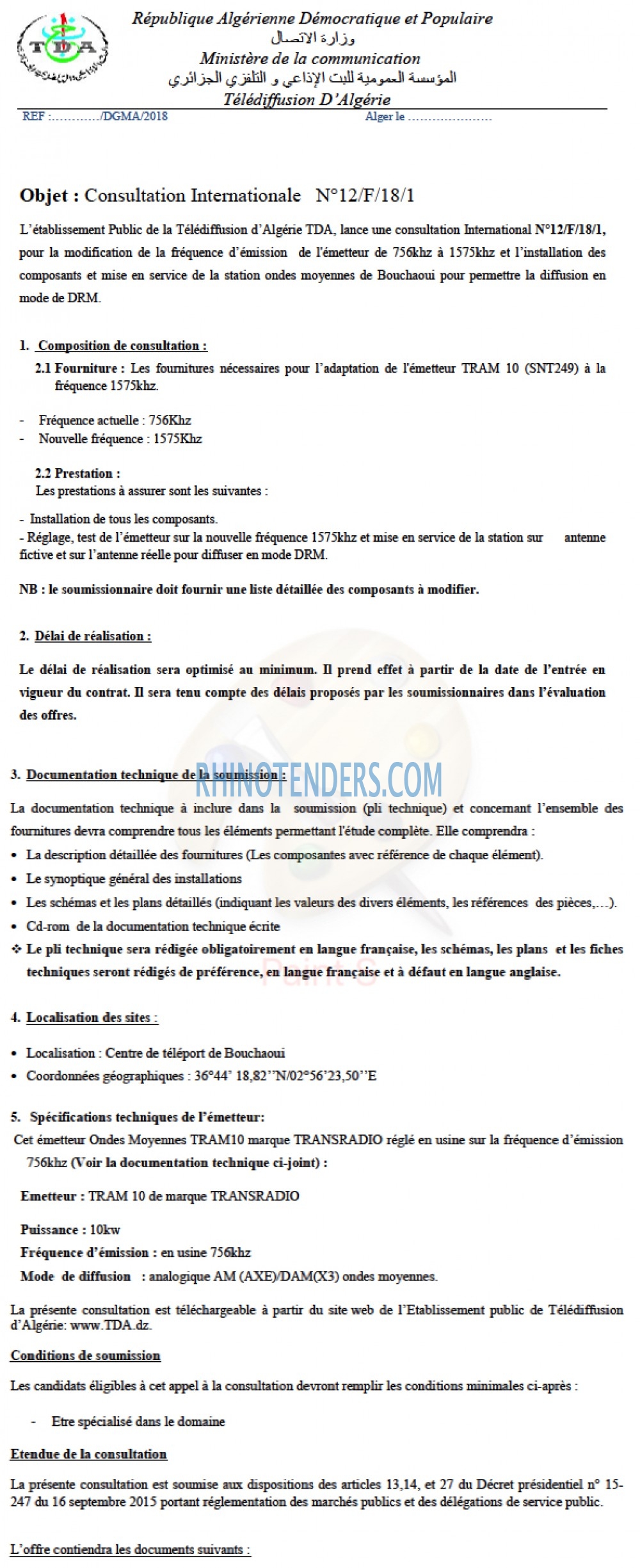 TDA - Télédiffusion d'Algérie