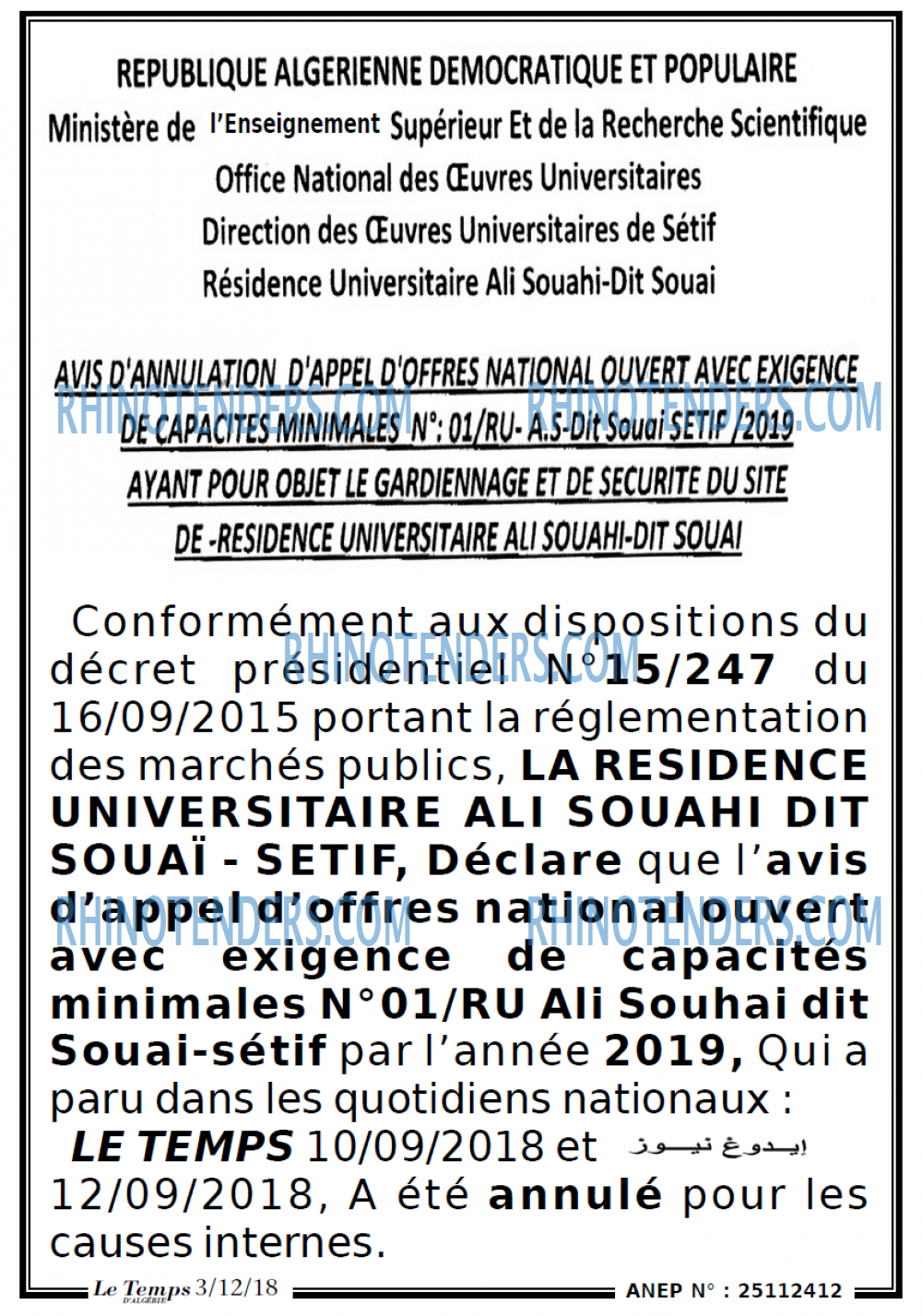 LE TEMPS