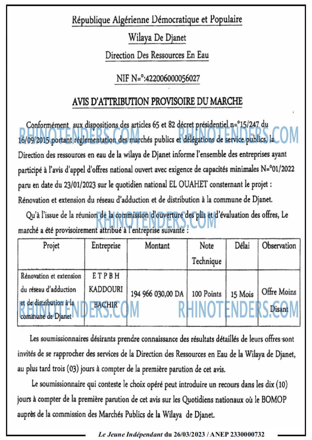 Le jeune indépendant