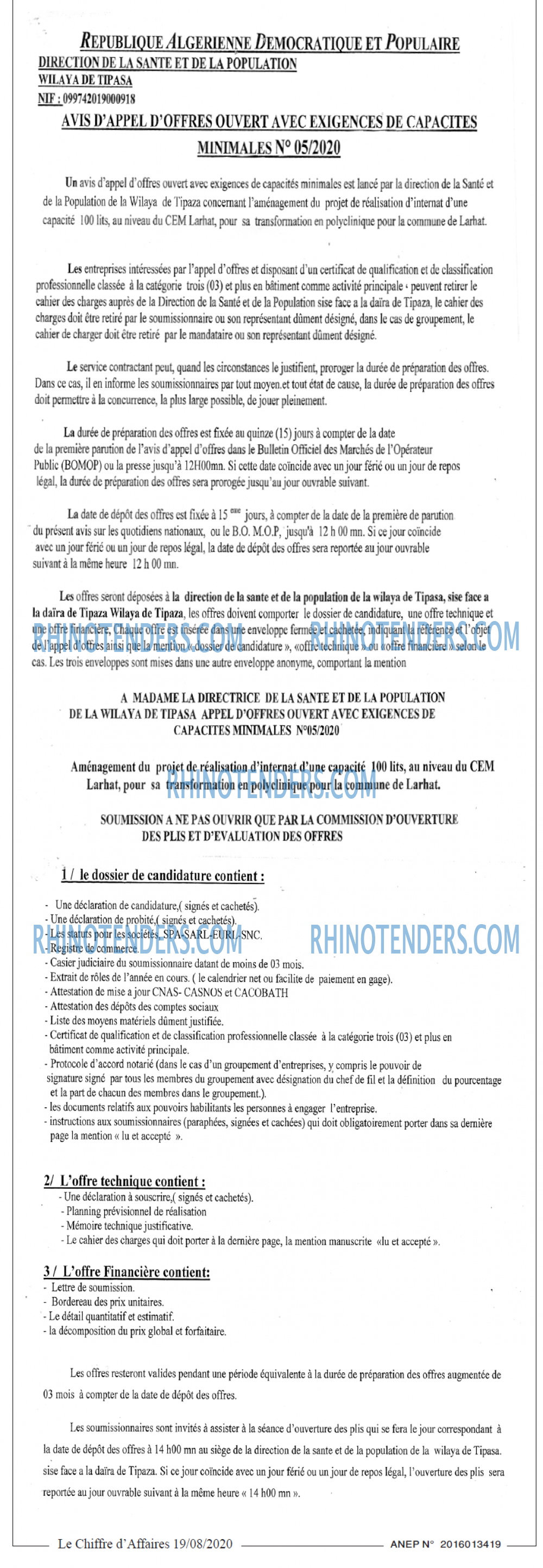 Le Chiffre d'Affaires