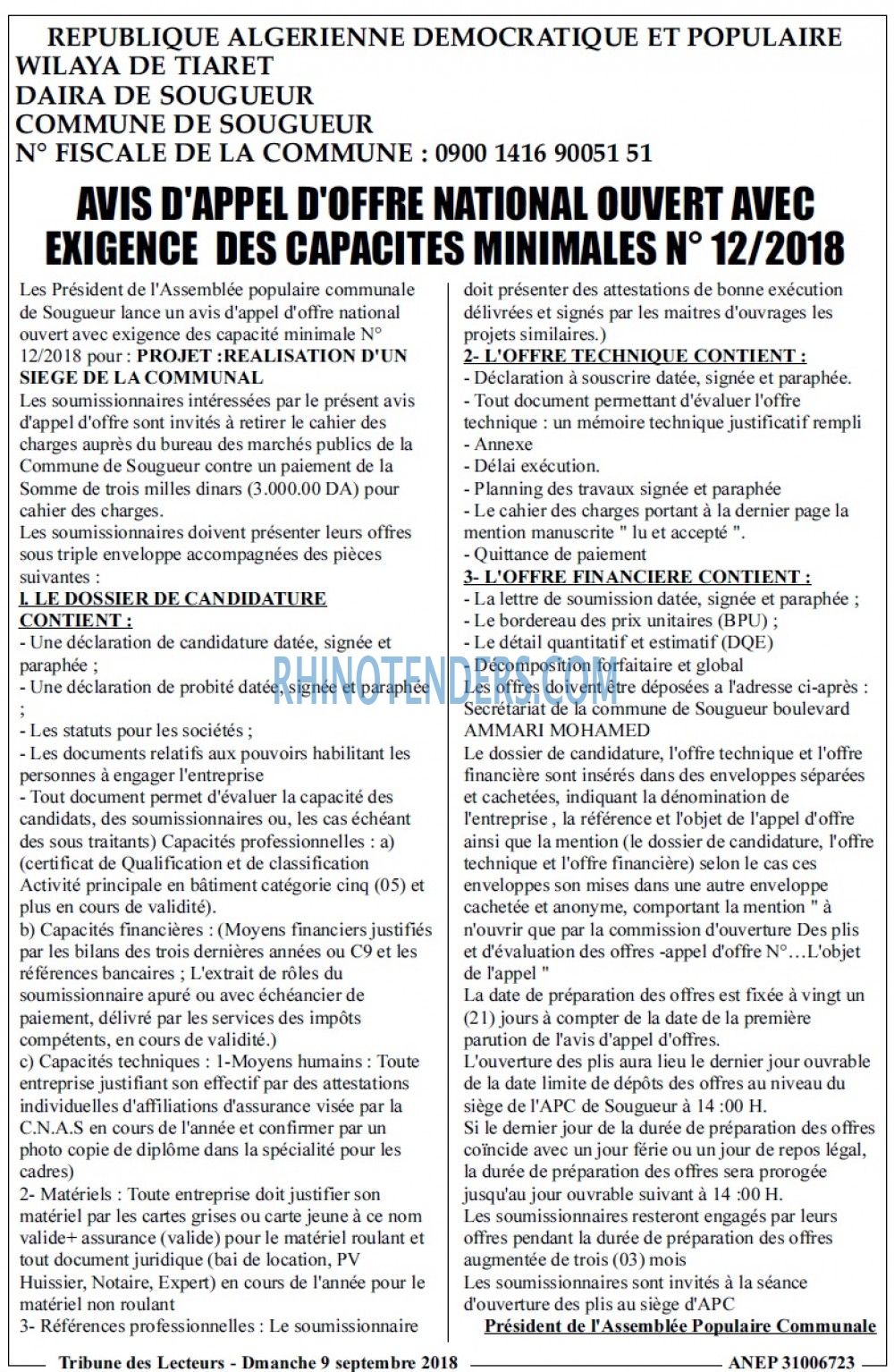 TRIBUNE DES LECTEURS