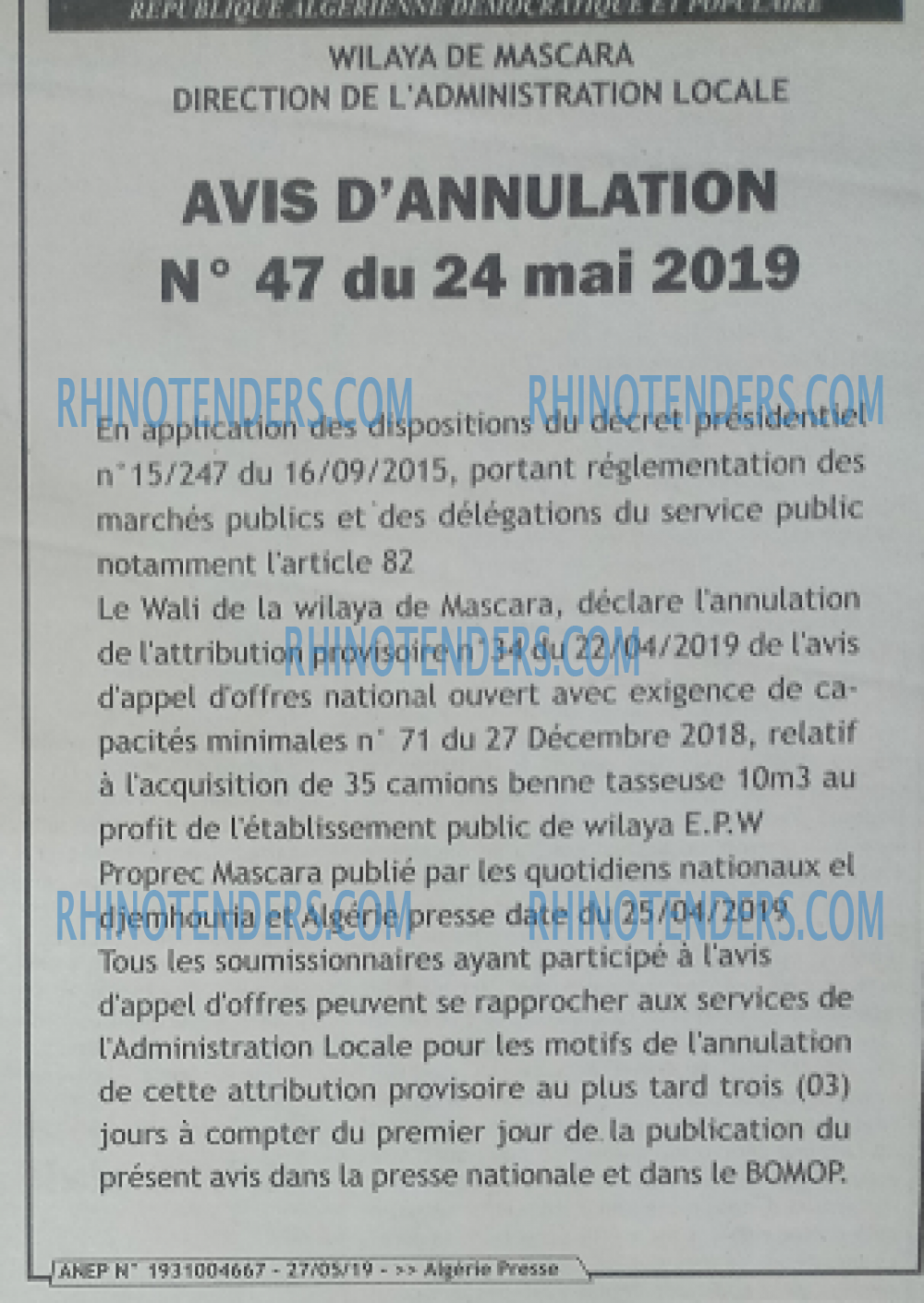 ALGERIE PRESSE