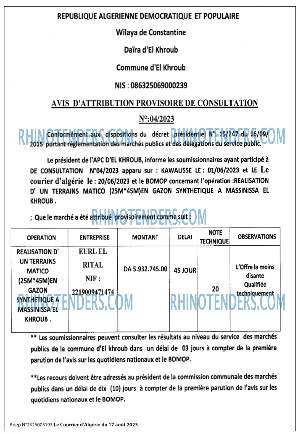 Le Courrier d'Algerie