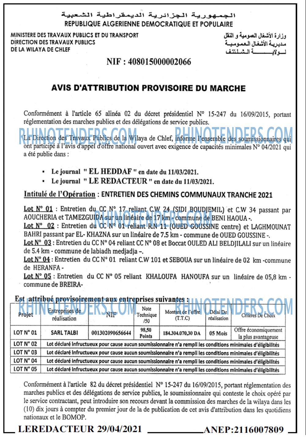 LE REDACTEUR