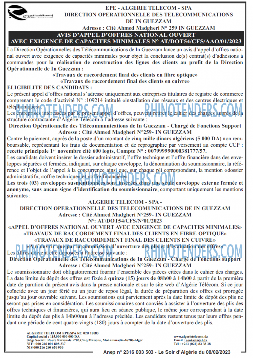 LE SOIR D'ALGERIE