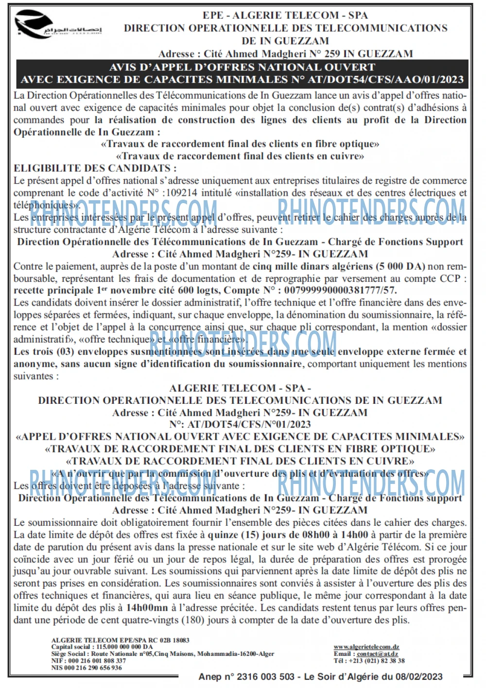 LE SOIR D'ALGERIE