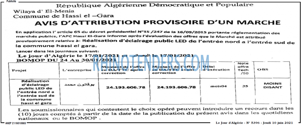 Le Jour d'Algérie