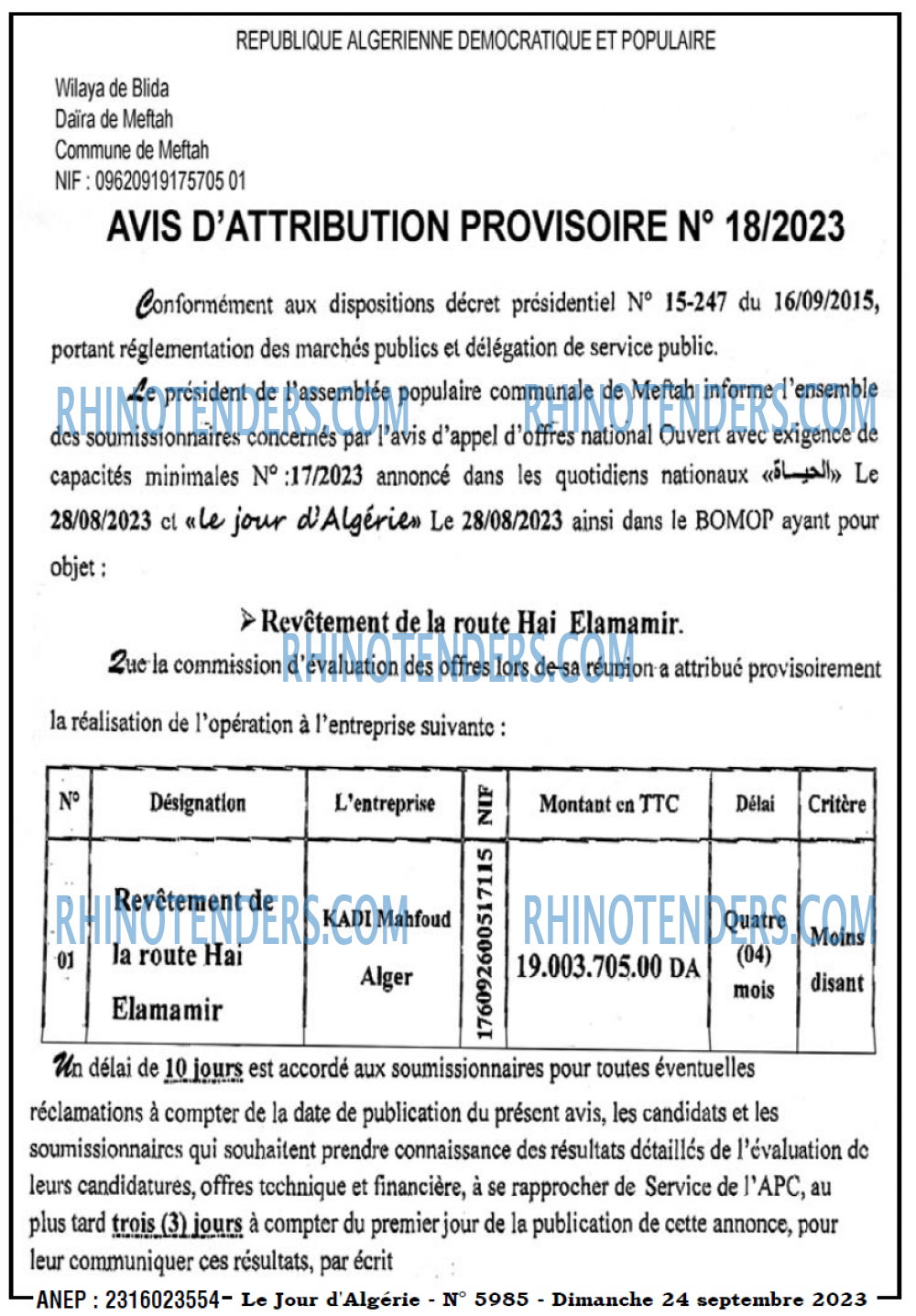Le Jour d'Algérie