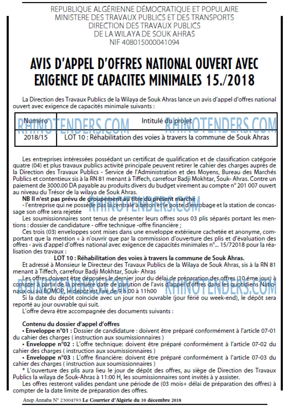 Le Courrier d'Algerie
