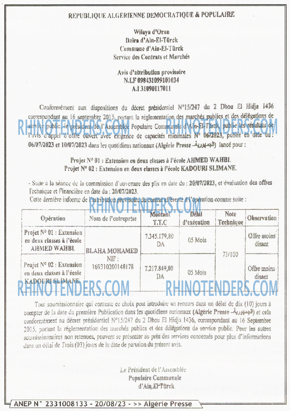 ALGERIE PRESSE