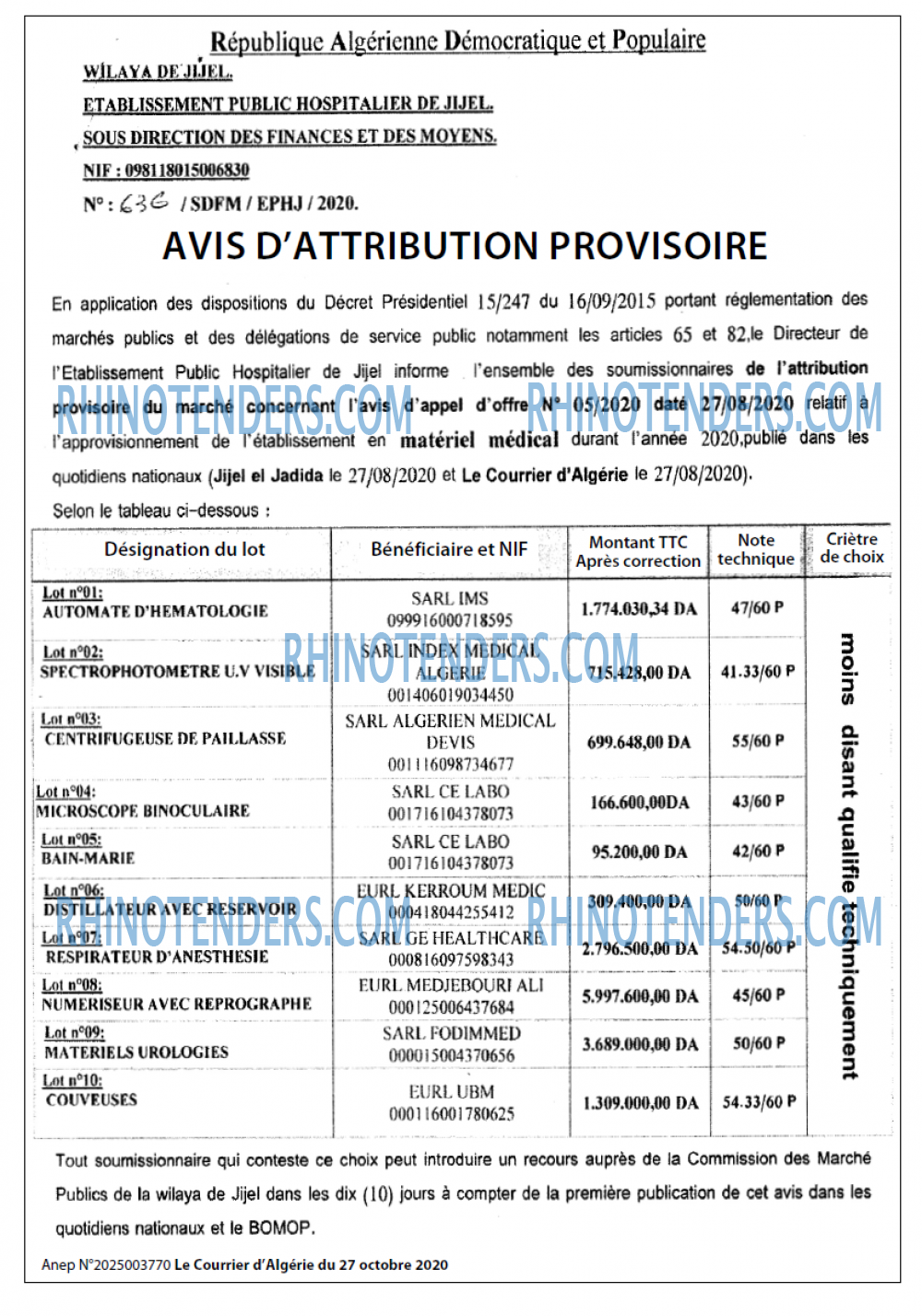 Le Courrier d'Algerie