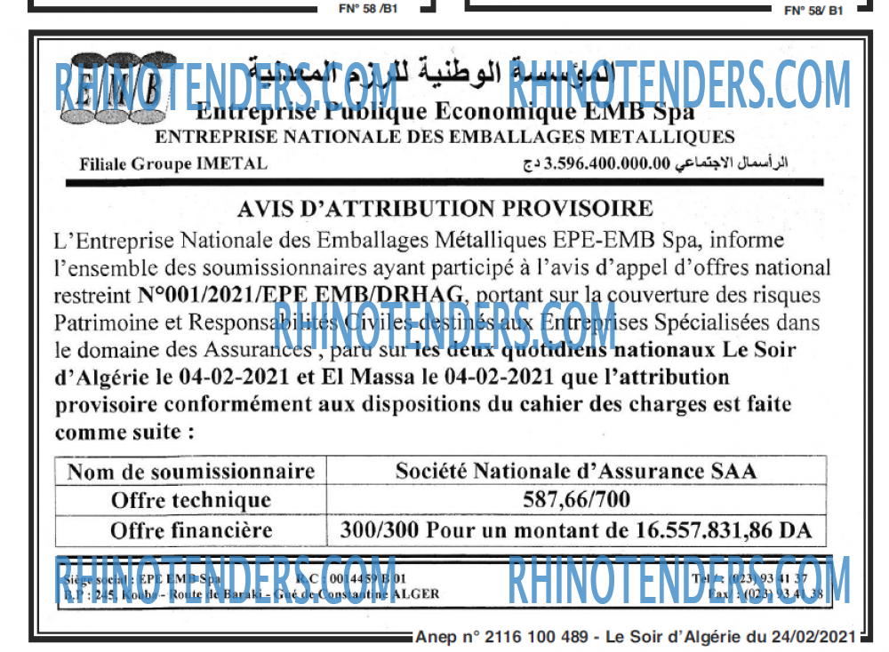 LE SOIR D'ALGERIE