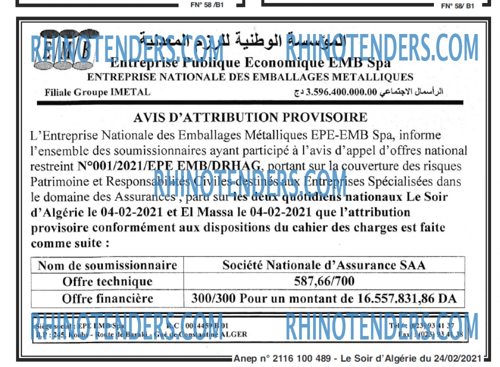 LE SOIR D'ALGERIE
