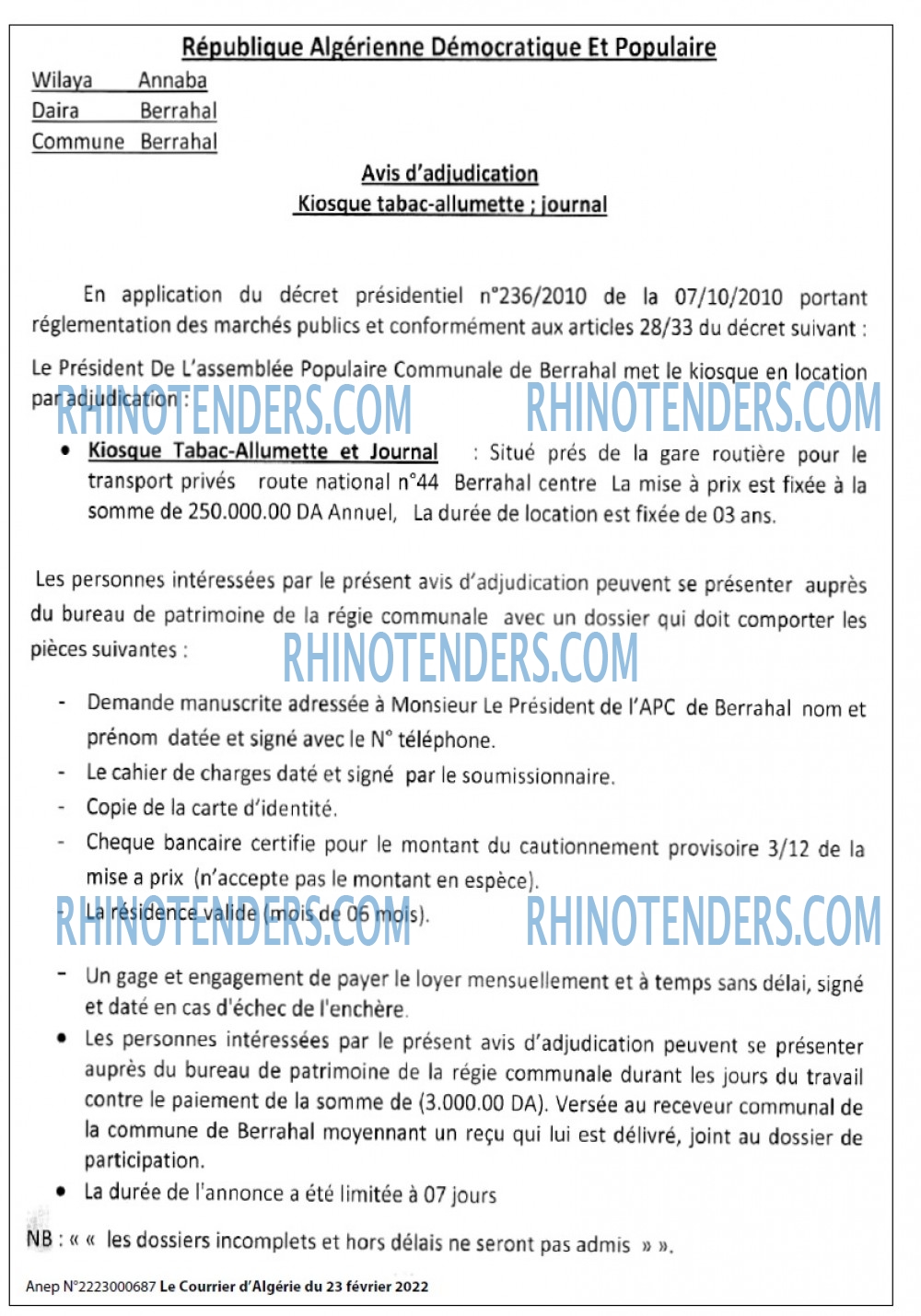 Le Courrier d'Algerie