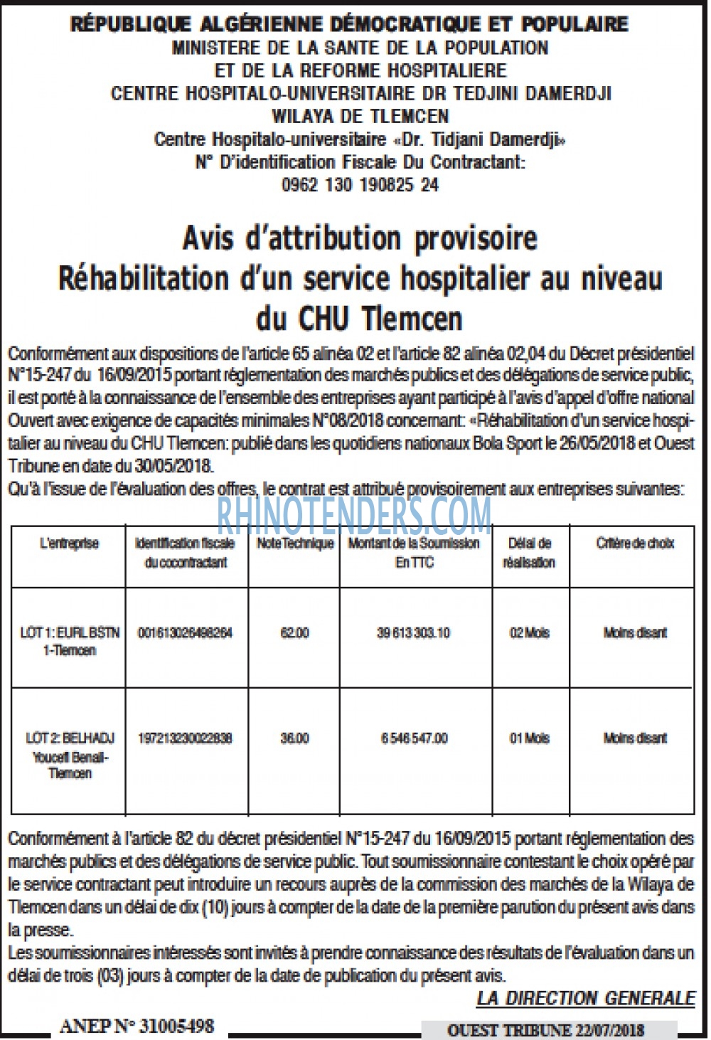 ouest TRIBUNE