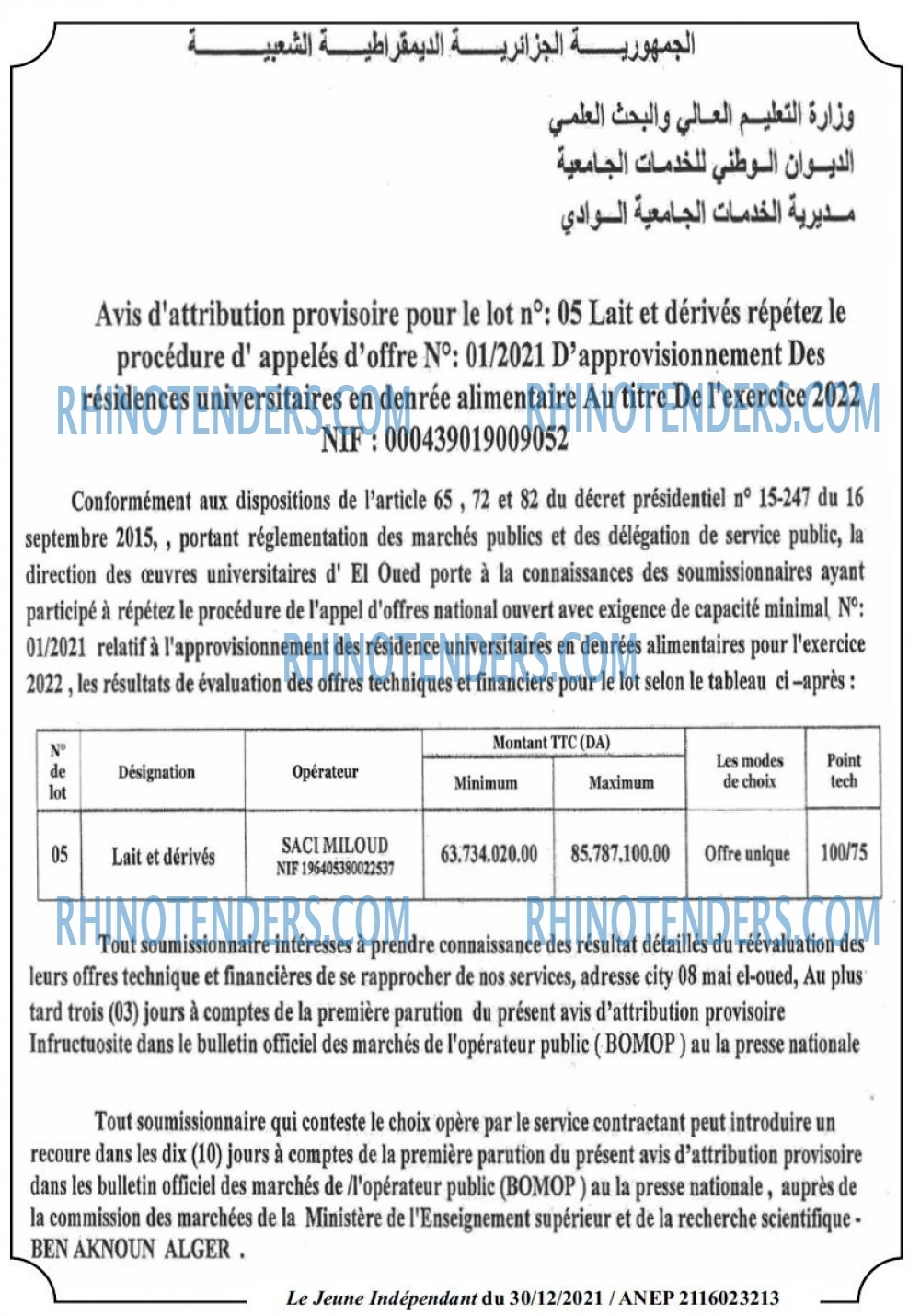 Jeune Independant