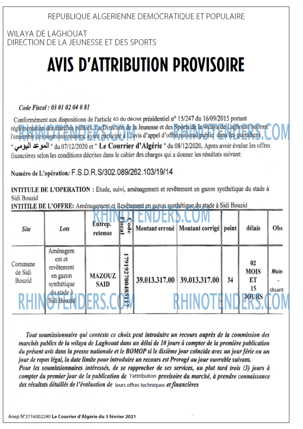 Le Courrier d'Algerie