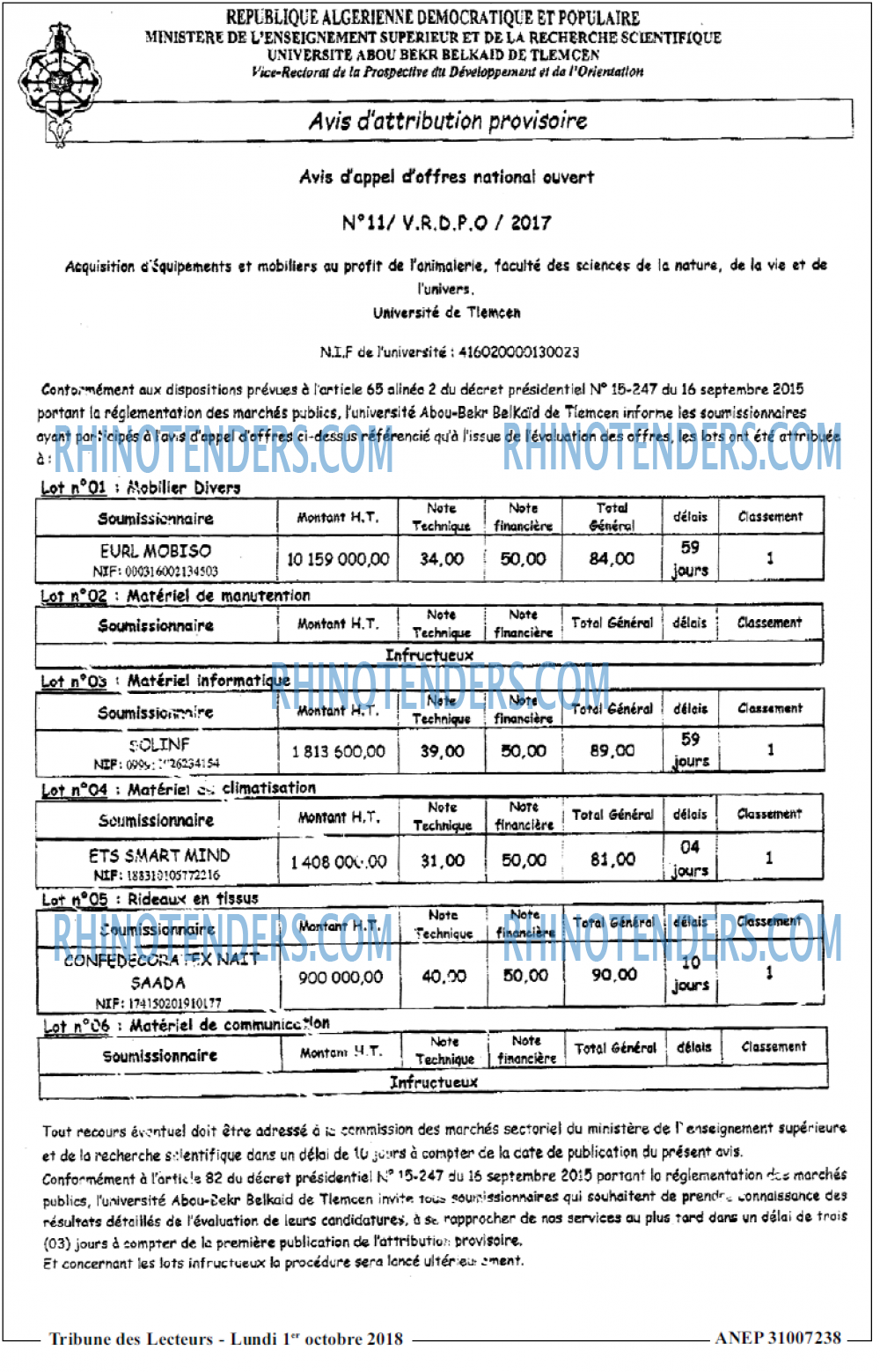 TRIBUNE DES LECTEURS